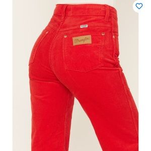 Wrangler X Free People Red Corduroy Wanderer 31x32